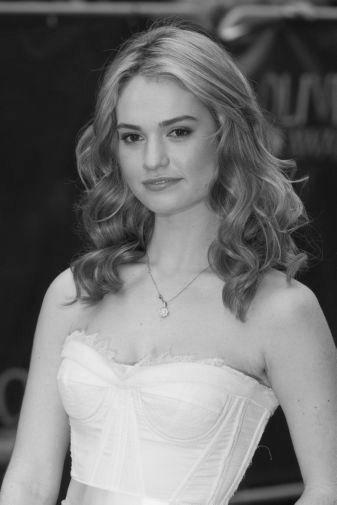 Lily James black and white poster