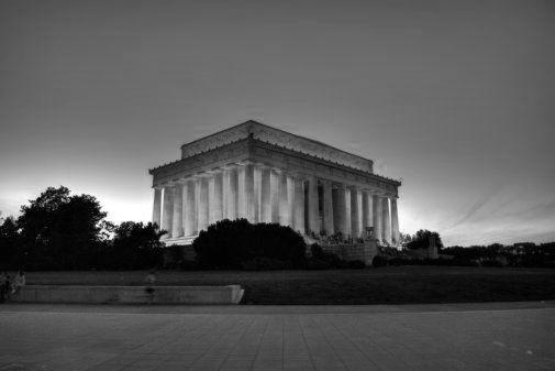 Lincoln Memorial black and white poster