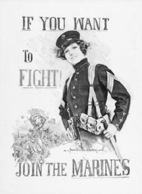 Marine Recruitment poster tin Metal Print Wall Art