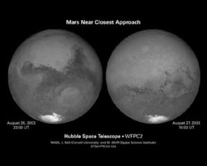 Mars Closest Encounter Poster Black and White Mini Poster 11"x17"