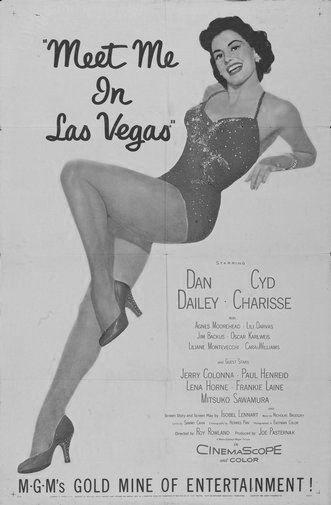 Meet Me In Las Vegas black and white poster