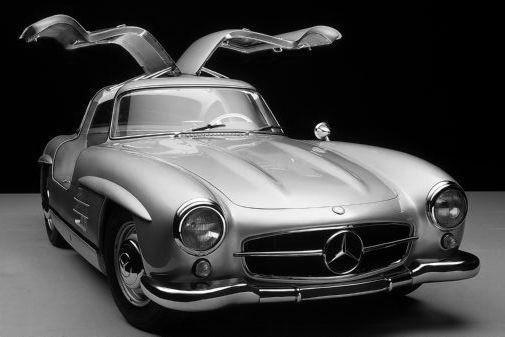 Mercedes 300Sl Black and White Metal Poster Choose Style The Poster Depot