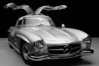 Mercedes 300Sl Black and White Metal Poster Choose Style The Poster Depot