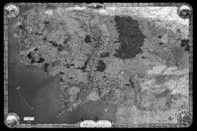 Middle Earth Map black and white poster