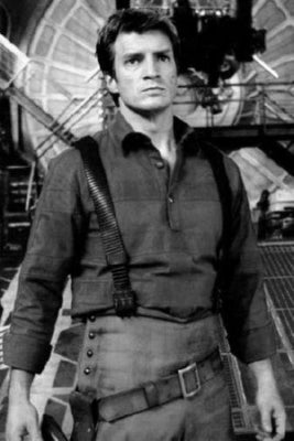 Nathan Fillion black and white poster