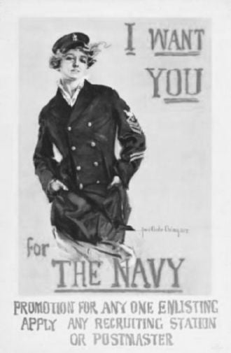 Navy Recruitment Poster Black and White Mini Poster 11