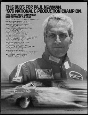 Paul Newman Racing Poster Black and White Poster On Sale United States