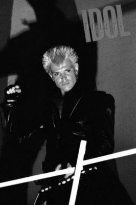 Billy Idol black and white poster
