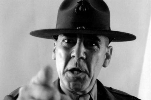 R Lee Ermey Poster Black and White Poster On Sale United States