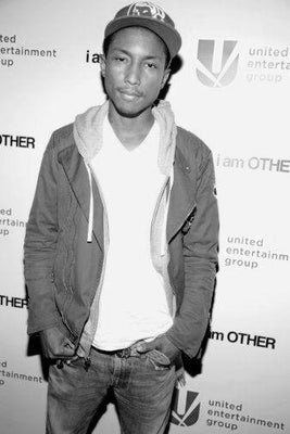 Pharrell black and white poster