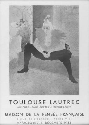 Toulouse Lautrec Exhibition poster Black and White poster for sale cheap United States USA