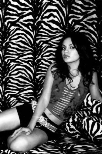 Mila Kunis black and white poster