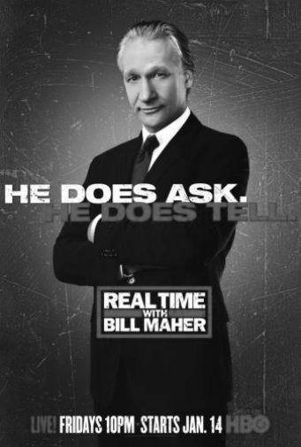 Real Time With Bill Maher black and white poster