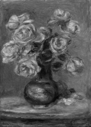 Renoir Le Bouquet Art black and white poster