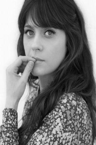 Zooey Deschanel black and white poster