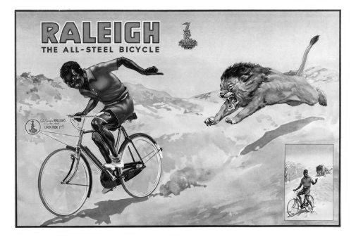 Raleigh Bicycles poster Black and White poster for sale cheap United States USA