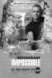 Restaurant Impossible black and white poster