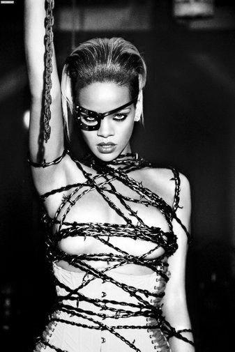 Rihanna black and white poster