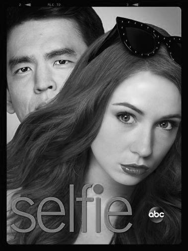 Selfie black and white poster