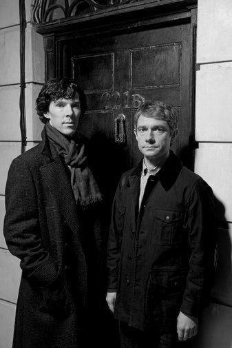 Sherlock black and white poster