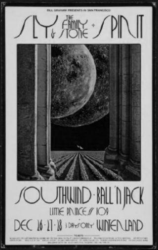 Sly And The Family Stone black and white poster
