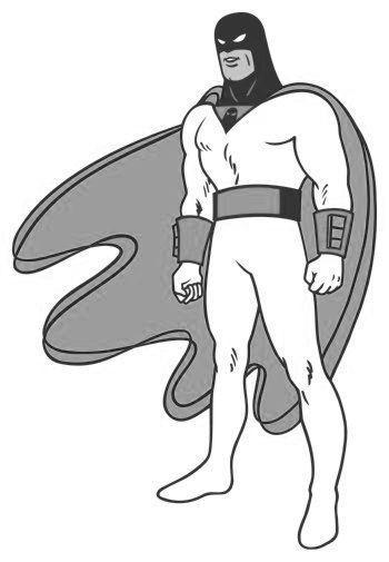 Space Ghost black and white poster