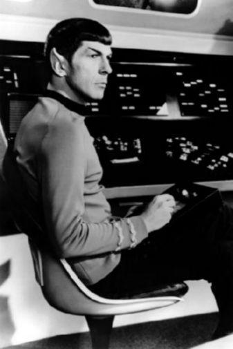 Spock black and white poster