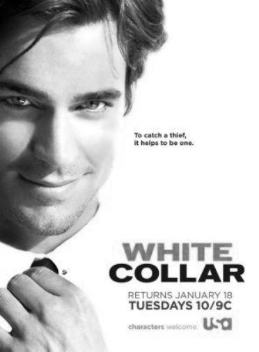 White Collar black and white poster