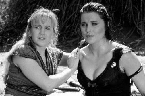Xena And Gabrielle black and white poster