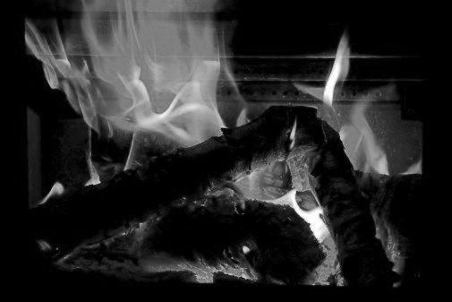 Yule Log black and white poster