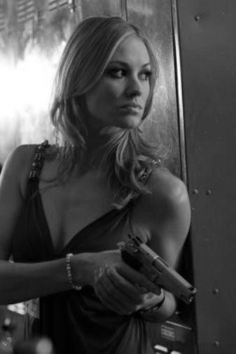 Yvonne Strahovski black and white poster