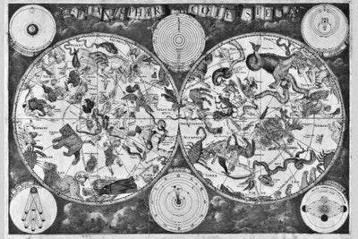 Zodiac Map black and white poster