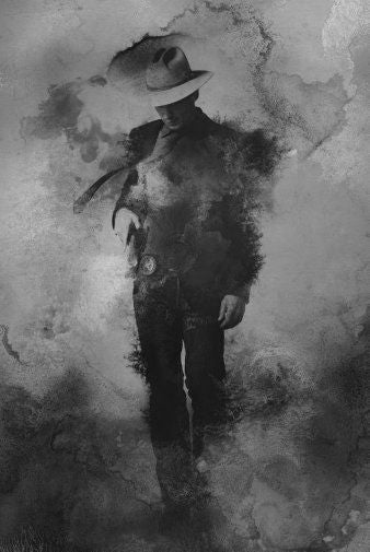Justified black and white poster