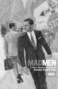 Mad Men Poster Black and White Mini Poster 11"x17"