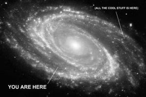You Are Here Galaxy Photo Poster Black and White Mini Poster 11"x17"