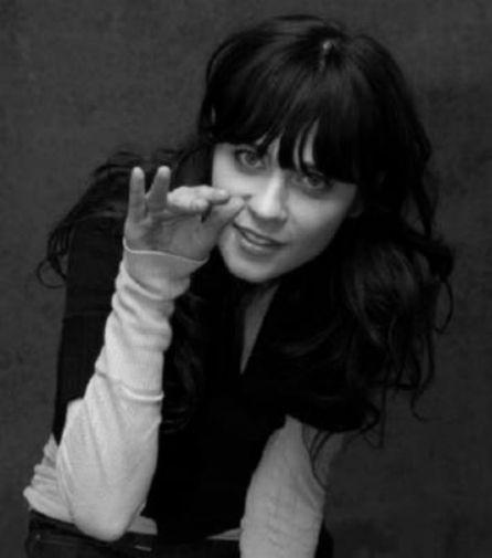 Zooey Deschanel black and white poster