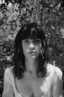 Zooey Deschanel black and white poster