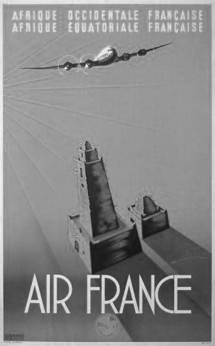 Air France black and white poster