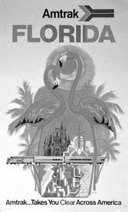 Florida Amtrak Poster Black and White Poster On Sale United States