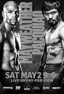 Mayweather Pacquiao Poster Black and White Mini Poster 11"x17"