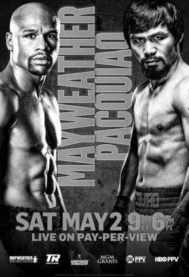 Mayweather Pacquiao Poster Black and White Poster 27"x40" The Poster Depot