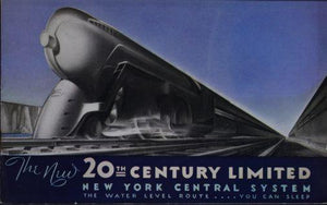 Railroad 20Th Century Limited Railway poster tin sign Wall Art