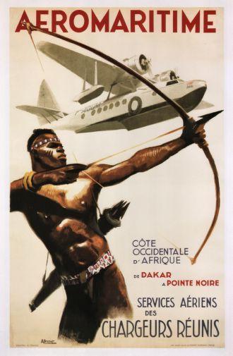 Africa Aeromaritime 1950 poster tin sign Wall Art