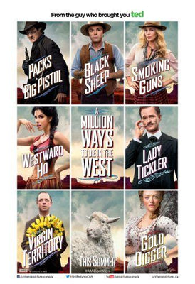 A Million Ways To Die In The West Metal Movie Poster 8in x 12in