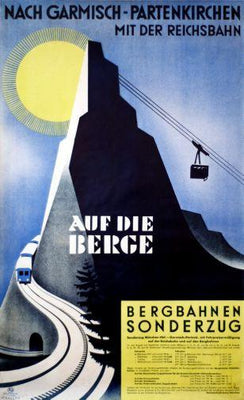 Germany Auf Die Berge German Metal Poster Print 8in x 12in 12"x16" The Poster Depot