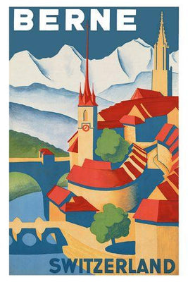 Switzerland Berne poster tin Metal Print Wall Art