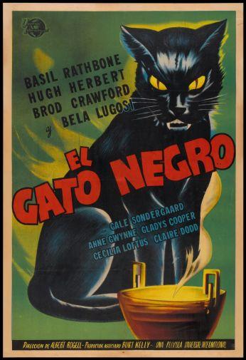 The Black Cat movie poster Sign 8in x 12in