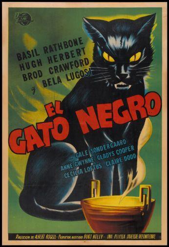 The Black Cat movie poster Sign 8in x 12in