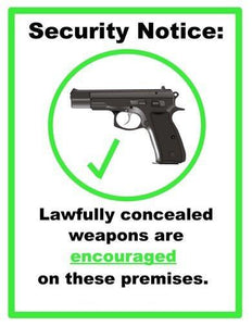 Concealed Carry Weapons Allowed Sign poster tin sign Wall Art