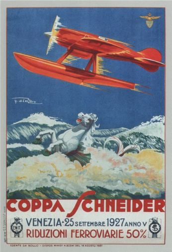 Aviation and Transportation Italian Seaplanes Coppa Schneider 1927 Poster 16